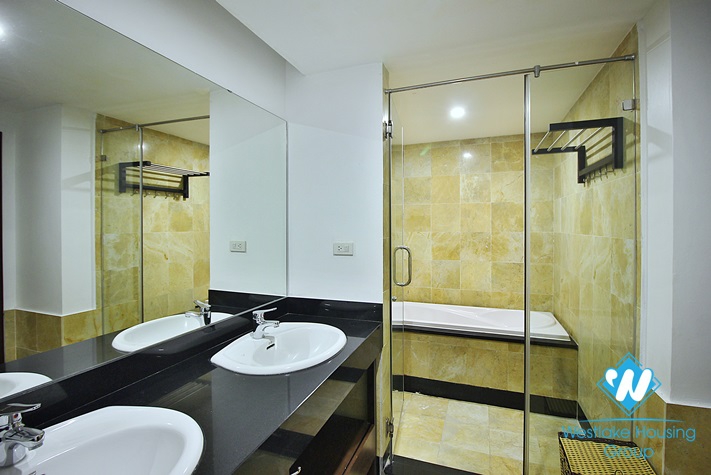 Lake view three bedrooms apartment for rent in Quang Khanh st, Tay Ho